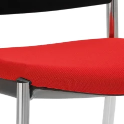 Wohnen Stapelstuhl in Schwarz & Rot & Chrom - Oona