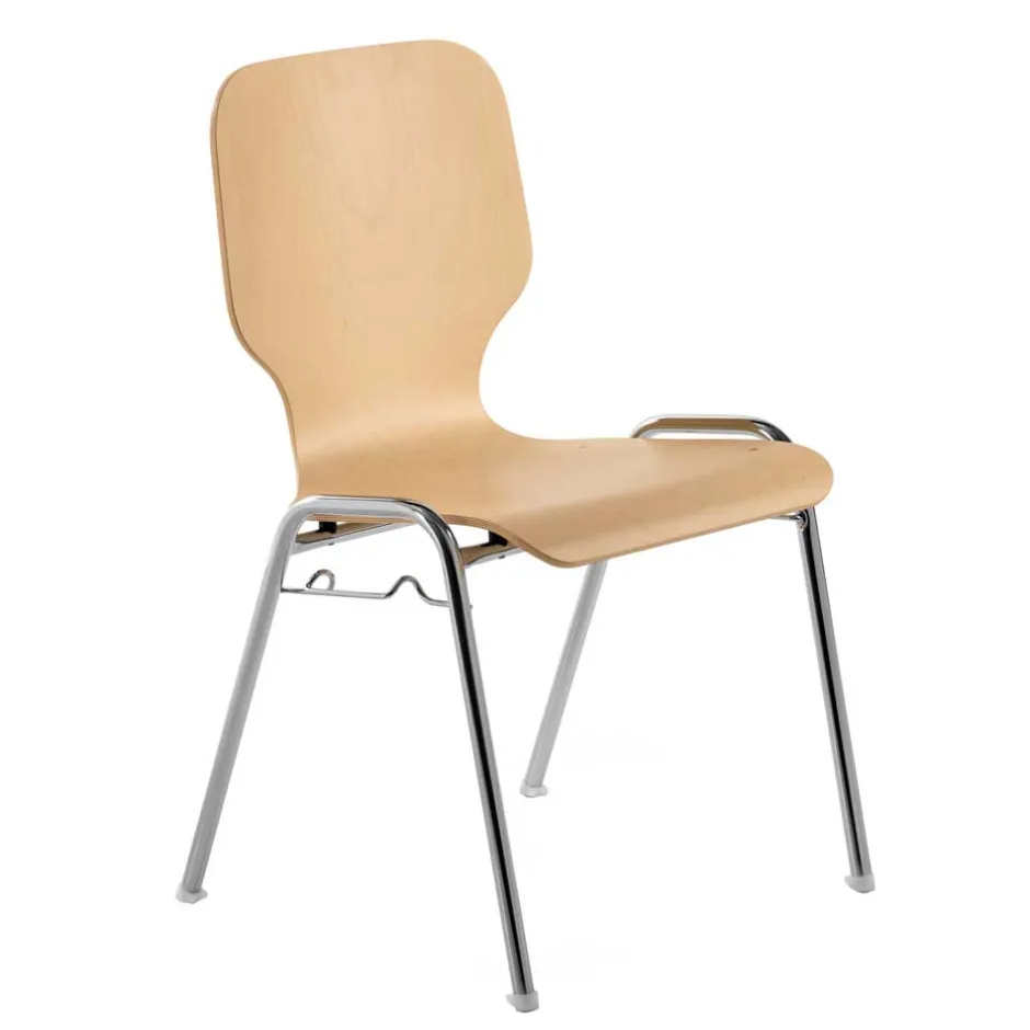 Wohnen Stapelstuhl mit Schalensitz in Buche - Berit