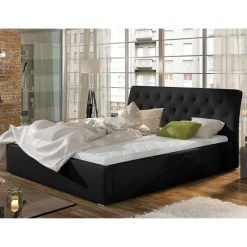 Wohnen Stauraum Bett in Schwarz Kunstlederbezug - Roxing