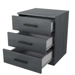 Wohnen Stauraum Doppelbett in Eiche Grau - Carika