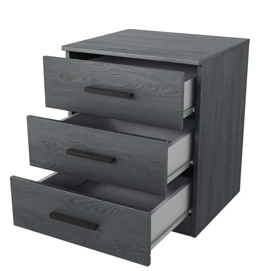 Wohnen Stauraum Doppelbett in Eiche Grau - Carika