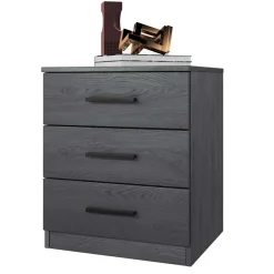 Wohnen Stauraum Doppelbett in Eiche Grau - Carika