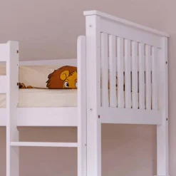 Kinder Wohnen Stauraum Etagenbett in Weiß Forcia aus Kiefernholz