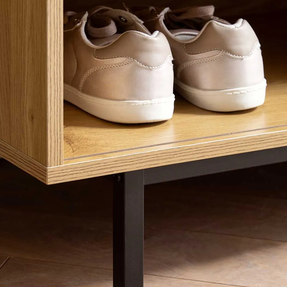 Wohnen Stauraum Garderobenbank in Eiche Natur - Around