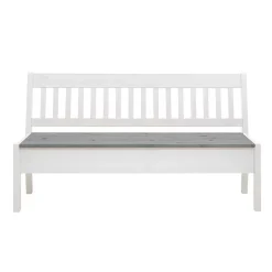 Wohnen Stauraum Holzbank in Weiß & Grau - Ovidos