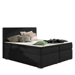 Wohnen Stauraum Polsterbett in Schwarzbraun - Bevania