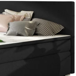 Wohnen Stauraum Polsterbett in Schwarzbraun - Bevania