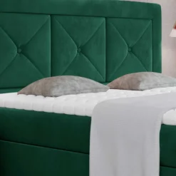 Wohnen Stauraum Samtbett in Dunkelgrün - Winaray