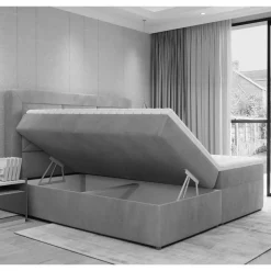 Wohnen Stauraum Samtbett in Dunkelgrün - Winaray