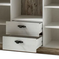 Wohnen Stauraum Sideboard im Scandi Landhaus Stil Nedita in Weiß