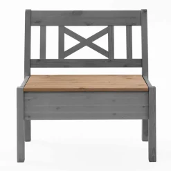 Stauraum Sitzbank Jytte aus Kiefer Grau mit Braun^Wohnen Hot
