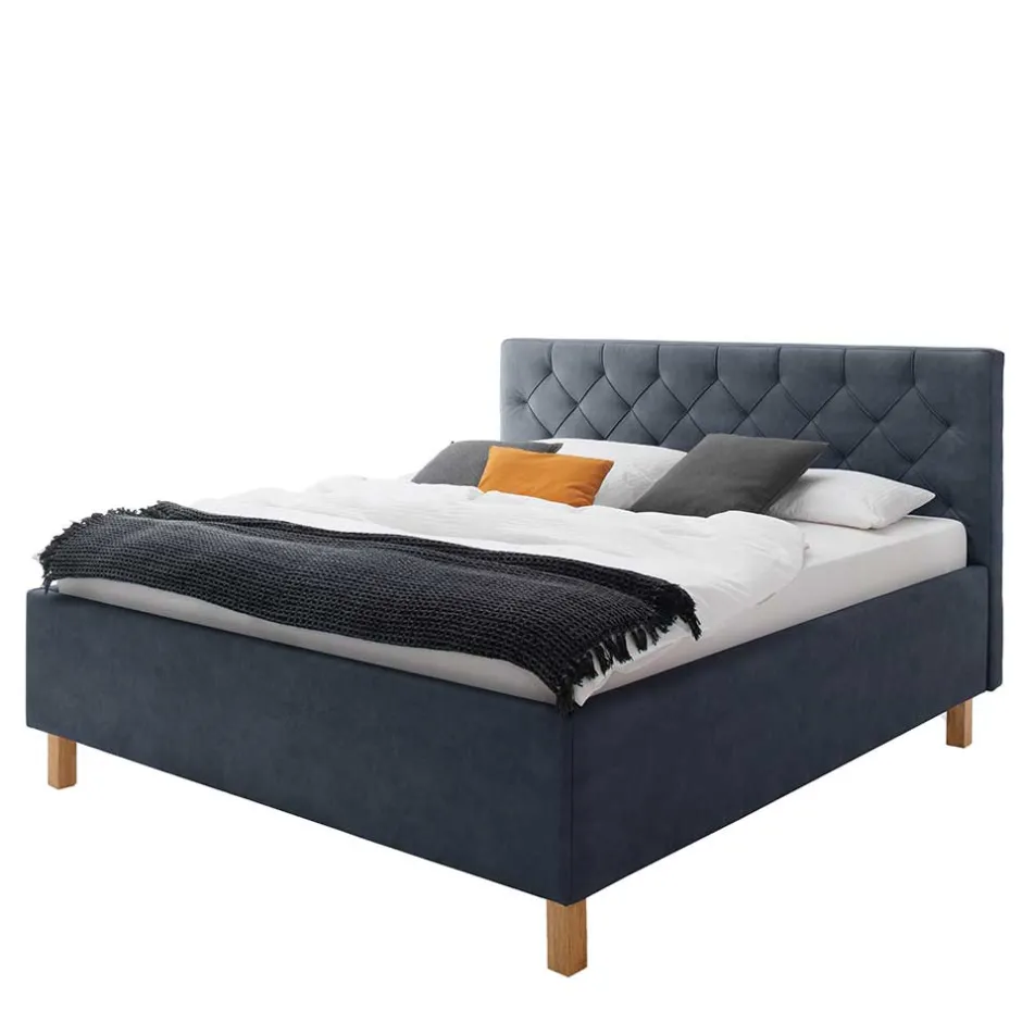 Wohnen Stauraumbett in Blaugrau & Eiche - Tagma