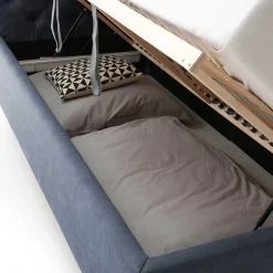 Wohnen Stauraumbett in Blaugrau & Eiche - Tagma