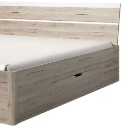 Wohnen Stauraumbett in Eiche San Remo Dekor - Duno