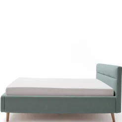 Stauraumbett in hellem Blau & Eiche - Armele^Wohnen