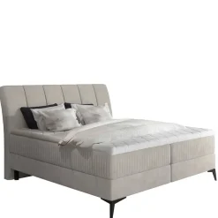 Stauraumbett mit Samtbezug in Hellgrau - Barstro^Wohnen Clearance