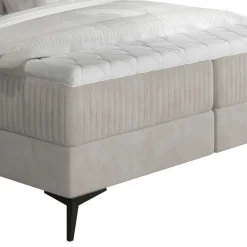 Stauraumbett mit Samtbezug in Hellgrau - Barstro^Wohnen Clearance