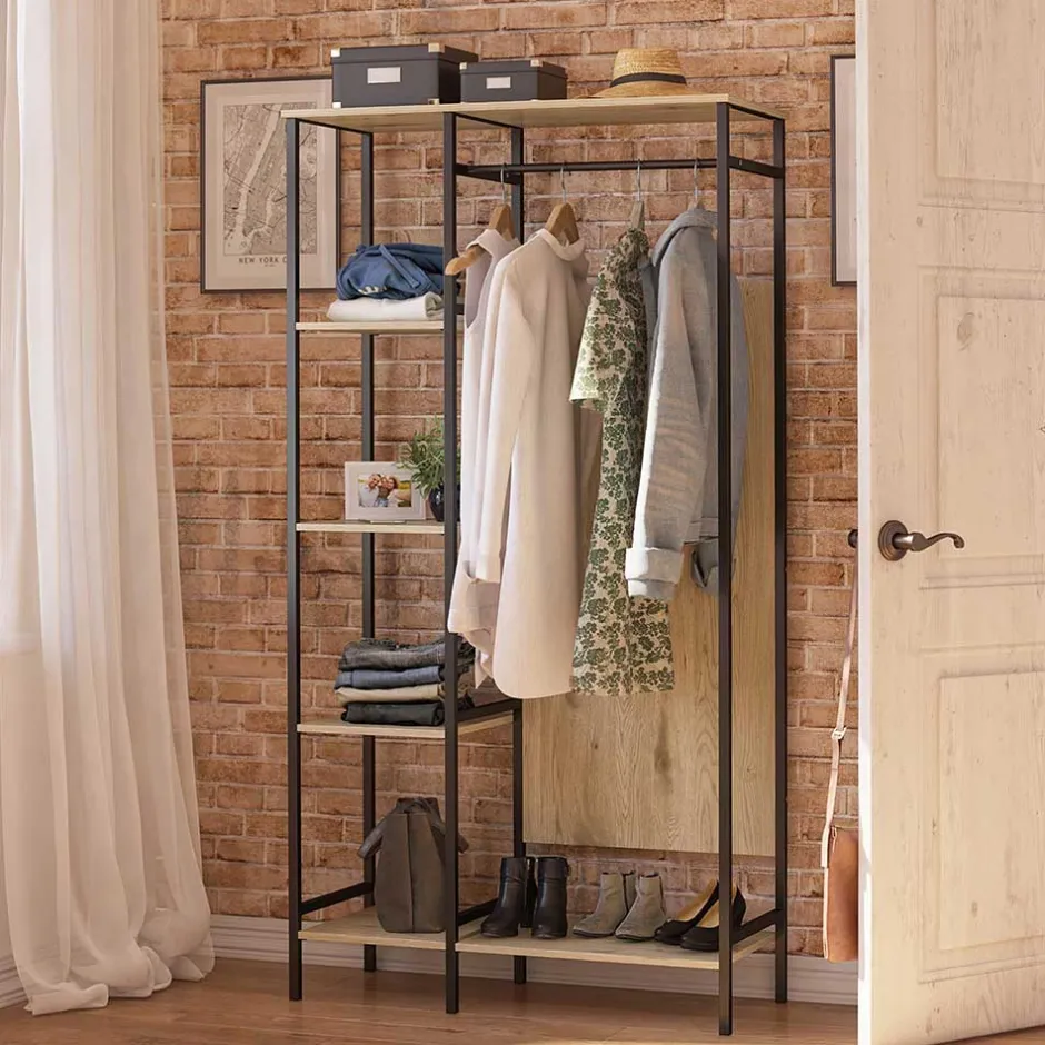 Stehende Garderobe in Holzoptik Natur - Xaidon^Wohnen Discount