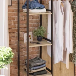 Stehende Garderobe in Holzoptik Natur - Xaidon^Wohnen Discount