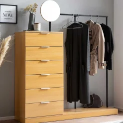 Wohnen Stehende Garderobe mit sechs Schubladen - Jannick