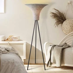 Stehlampe mit Seegras Geflecht Schirm - Ciranzo^Wohnen Best