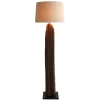 Stehlampe mit Stoffschirm und Treibholz Stele - Duvianco^Wohnen