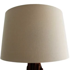 Stehlampe mit Stoffschirm und Treibholz Stele - Duvianco^Wohnen