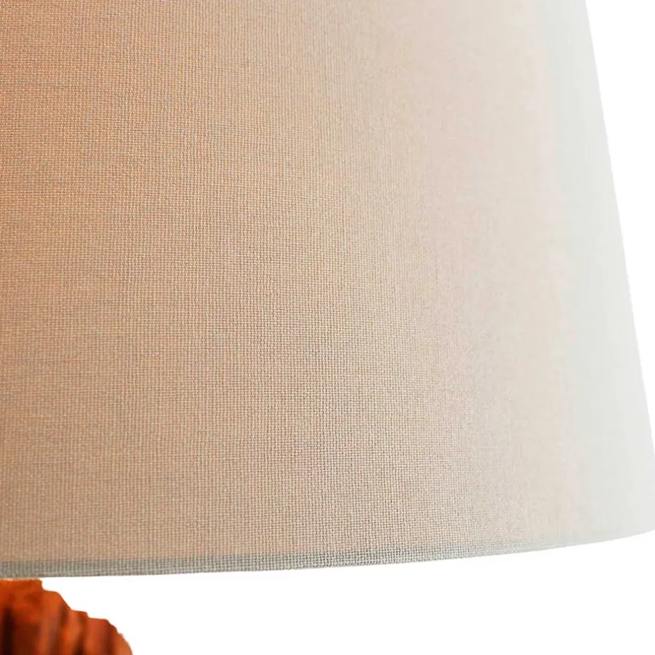 Stehlampe mit Stoffschirm und Treibholz Stele - Duvianco^Wohnen