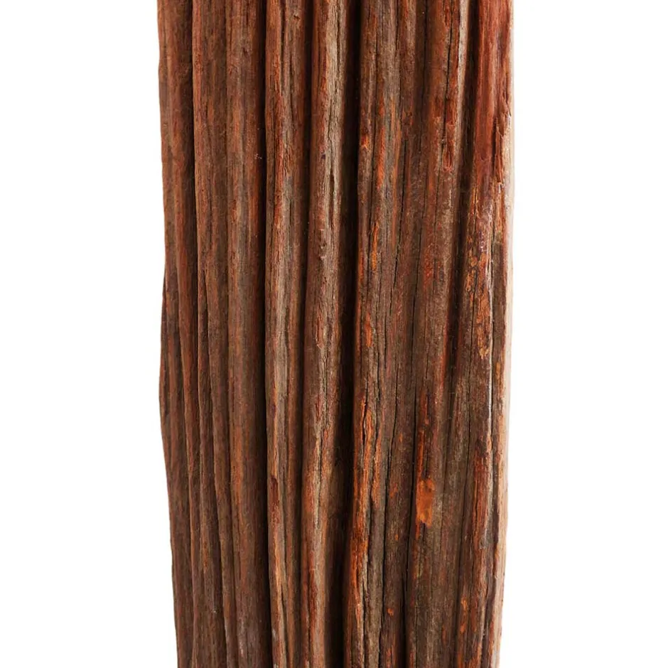 Stehlampe mit Stoffschirm und Treibholz Stele - Duvianco^Wohnen