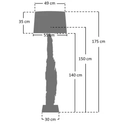 Stehlampe mit Stoffschirm und Treibholz Stele - Duvianco^Wohnen