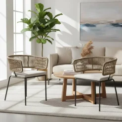 Wohnen Stühle aus Kordelgeflecht Beige - Wanisha (4er Set)