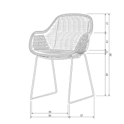 Stühle aus Kunstrattan in Beigegrau - Simonas (2er Set)^Wohnen Best