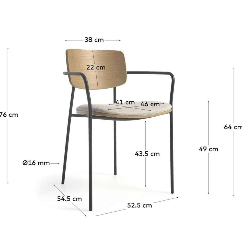 Stühle in Eiche & Beige & Schwarz - Salute (4er Set)^Wohnen