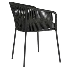 Stühle mit Kordelgeflecht in Schwarz - Gesdana (4er Set)^Wohnen