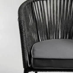 Stühle mit Kordelgeflecht in Schwarz - Gesdana (4er Set)^Wohnen