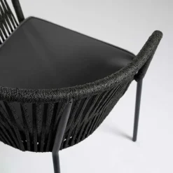 Stühle mit Kordelgeflecht in Schwarz - Gesdana (4er Set)^Wohnen