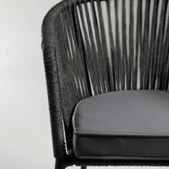 Stühle mit Kordelgeflecht in Schwarz - Gesdana (4er Set)^Wohnen