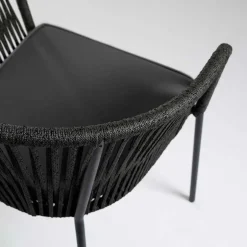 Stühle mit Kordelgeflecht in Schwarz - Gesdana (4er Set)^Wohnen