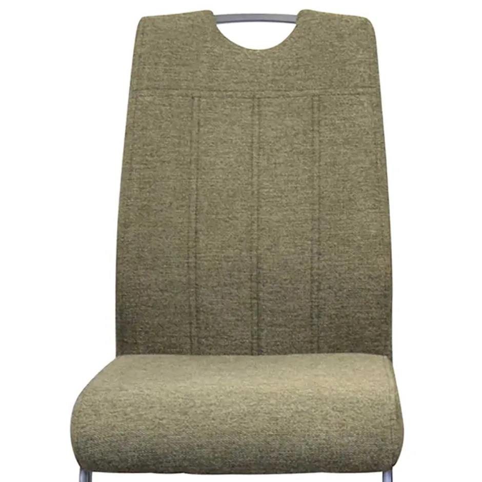 Wohnen Stoff Freischwinger Stühle in Oliv Grün - Maximo (4er Set)