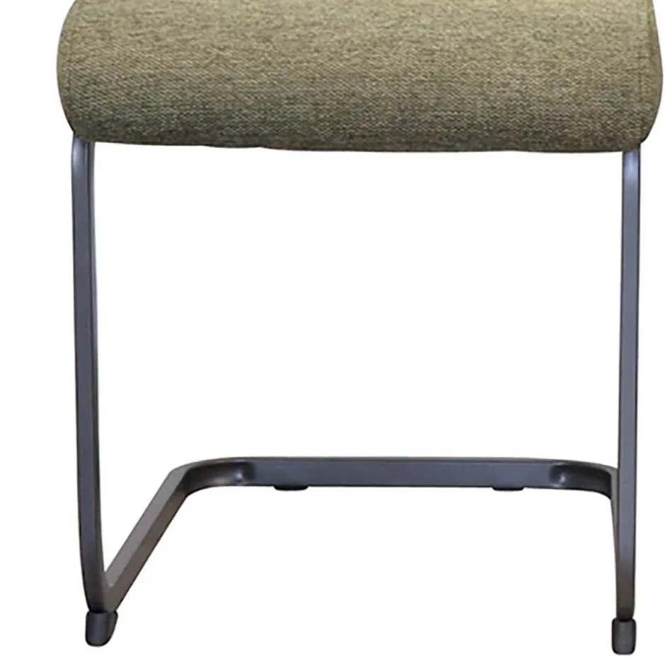 Wohnen Stoff Freischwinger Stühle in Oliv Grün - Maximo (4er Set)