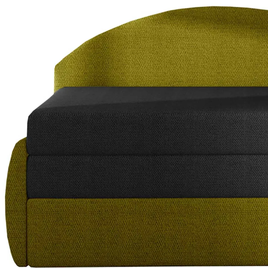 Stoff Recamiere in Dunkelgrau und Messinggelb - Clemeta^Wohnen Online