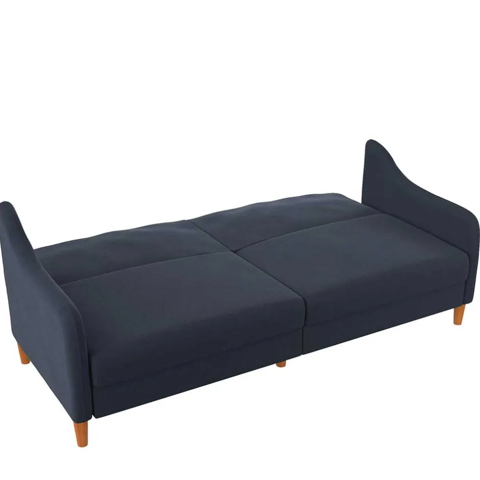 Stoff Schlafcouch in Dunkelblau - Alborg^Wohnen Sale