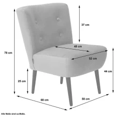 Wohnen Stoff Sessel ohne Armlehnen in Beigegrau - Filax