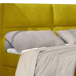 Wohnen Stoffbett in Currygelb mit Matratzen und Topper - Hadaoi