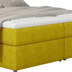 Wohnen Stoffbett in Currygelb mit Matratzen und Topper - Hadaoi