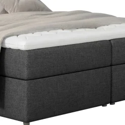 Wohnen Stoffbett in Dunkelgrau mit Stauraum - Detroit