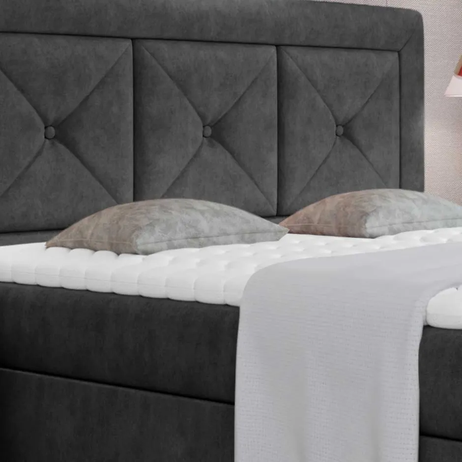 Wohnen Stoffbett in Dunkelgrau Vintage Optik - Culvanella