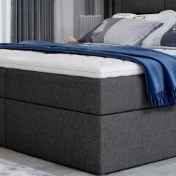 Wohnen Stoffbett mit Stauraum in Dunkelgrau - Pastolora