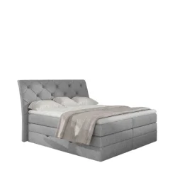 Stoff-Boxspringbett in Hellgrau - Helmu^Wohnen Hot