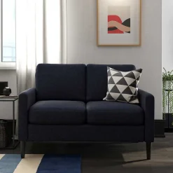 Stoffcouch in Dunkelblau - Normandie^Wohnen Outlet